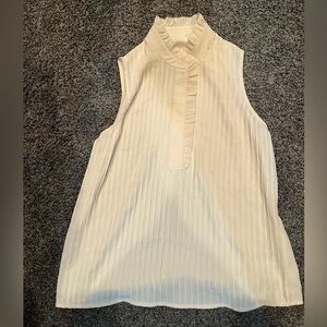 Tory Burch Cream Sleeveless Blouse medium